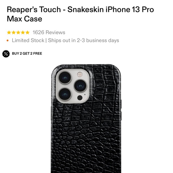 Burga Reaper’s Touch Snakeskin Case-iPhone 13 ProMax - Picture 4 of 4